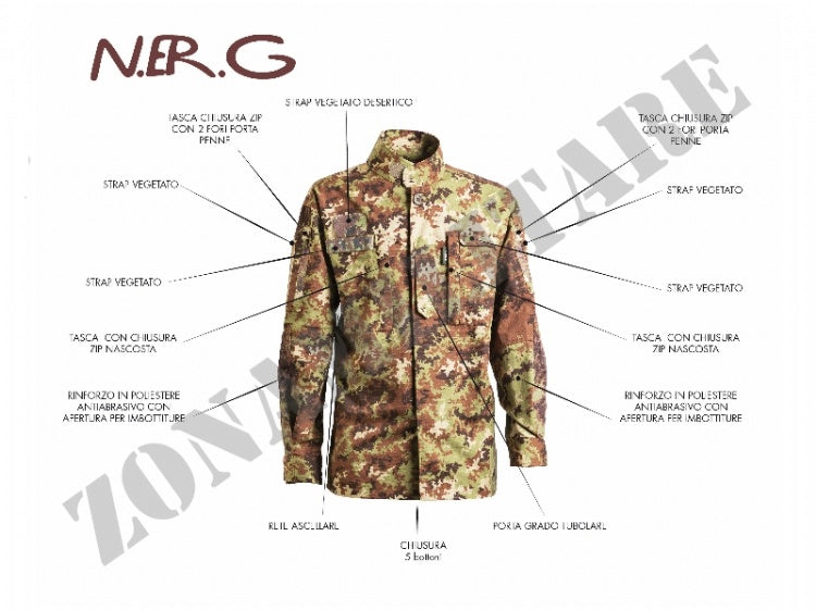 MIMETICA DA COMBATTIMENTO ESERCITO ITALIANO CON STELLETTE OPENLAND