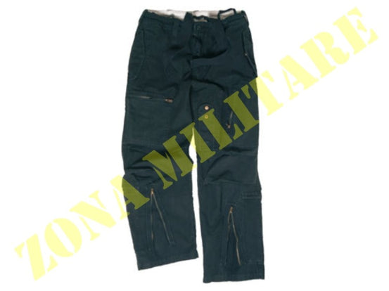 Panta Pilota U.S. Con Cerniera Nero Lavato