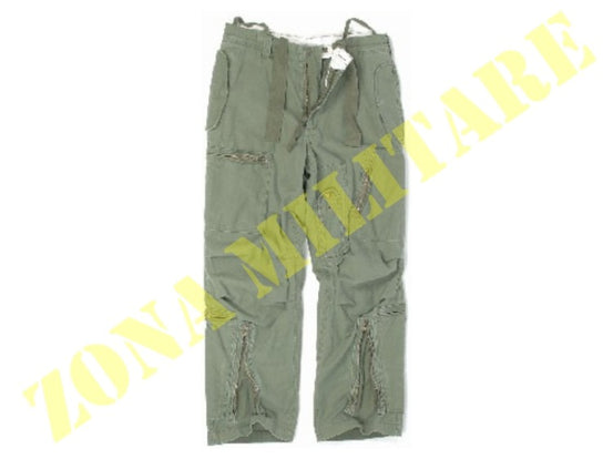 Panta Pilota U.S. Con Cerniera Verdi Lavato