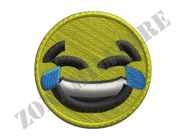 Toppa Ricamata Evil Smile – 4x7,8 Cm – Teschio Con Sorriso – Fissaggio Con Uncino (velcro) – Stile Tattico Militare