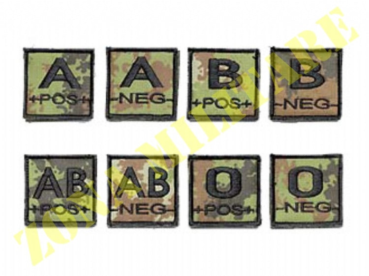 Patch Ricamata Con Velcro Gruppo Sanguigno