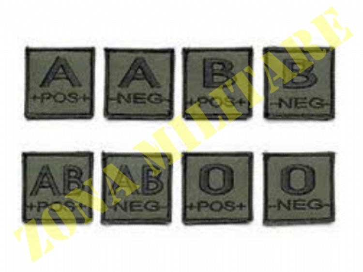 Patch Ricamata Con Velcro Gruppo Sanguigno