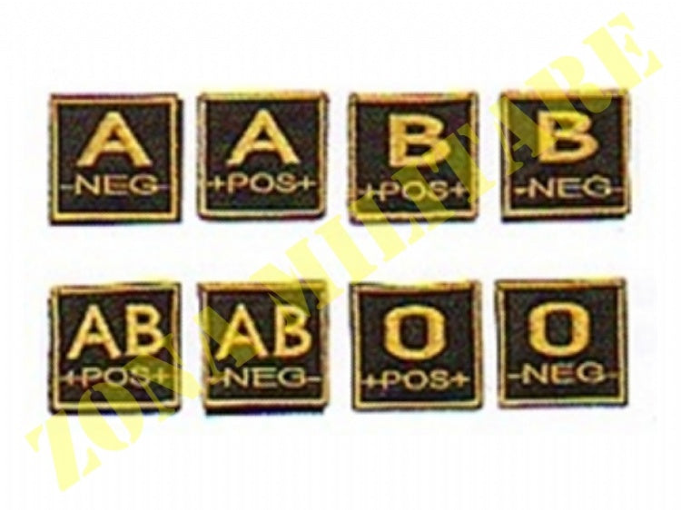 Patch Ricamata Con Velcro Gruppo Sanguigno