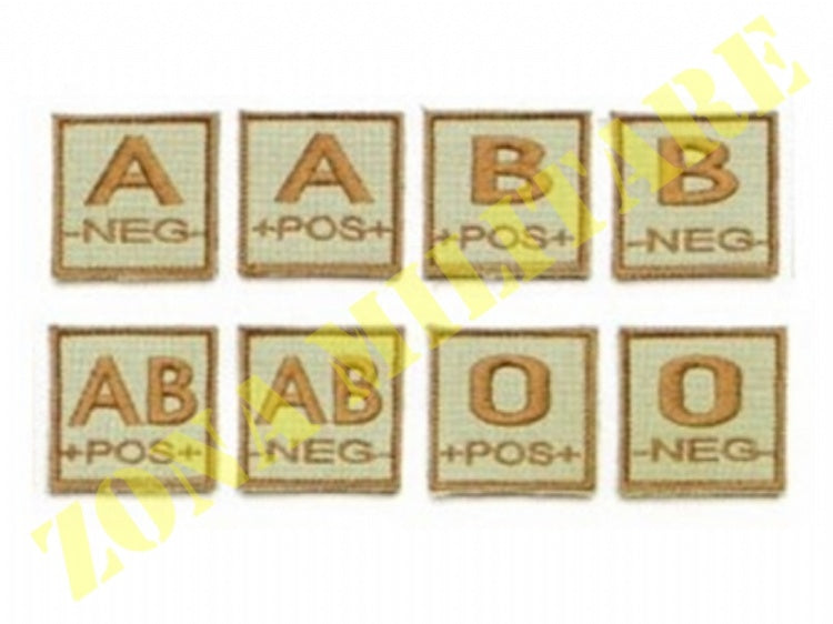 Patch Ricamata Con Velcro Gruppo Sanguigno