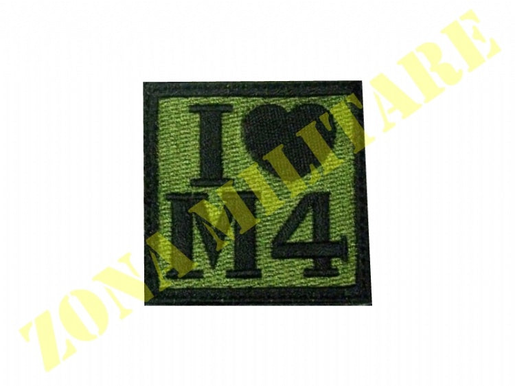 Patch Ricamata Con Velcro I Love M4 Colori Vari