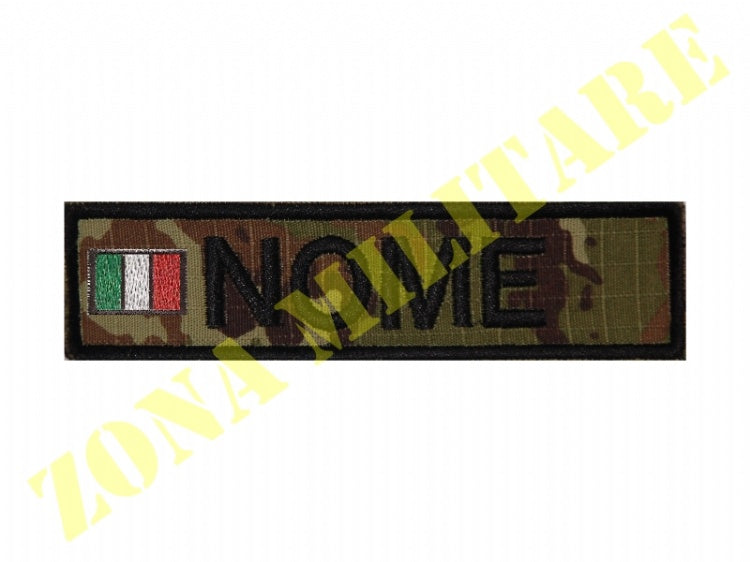 Patch Ricamata Con Nome Bandiera Completa Velcro