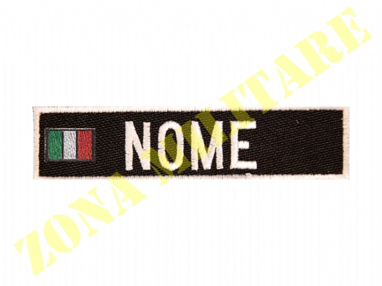 Patch Ricamata Con Nome Bandiera Completa Velcro