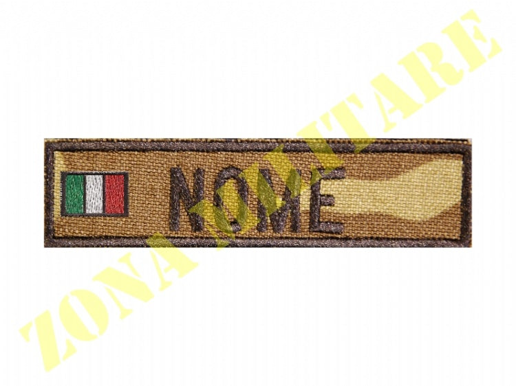 Patch Ricamata Con Nome Bandiera Completa Velcro