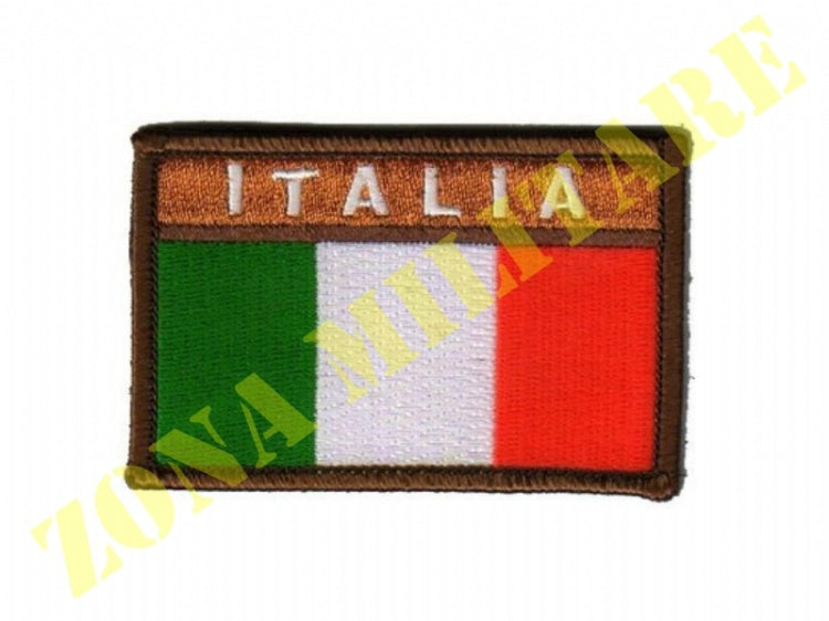 Patch Bandiera Italia Ricamata Con Velcro