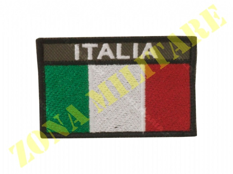 Patch Bandiera Italia Ricamata Con Velcro