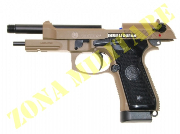 Pistola Kj Works Taurus Pt92 Scarrell. Rail Tan
