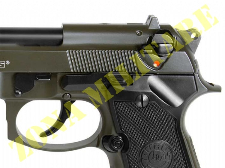 Pistola Kj Works Taurus Pt92 Rail Scarrellante Verde