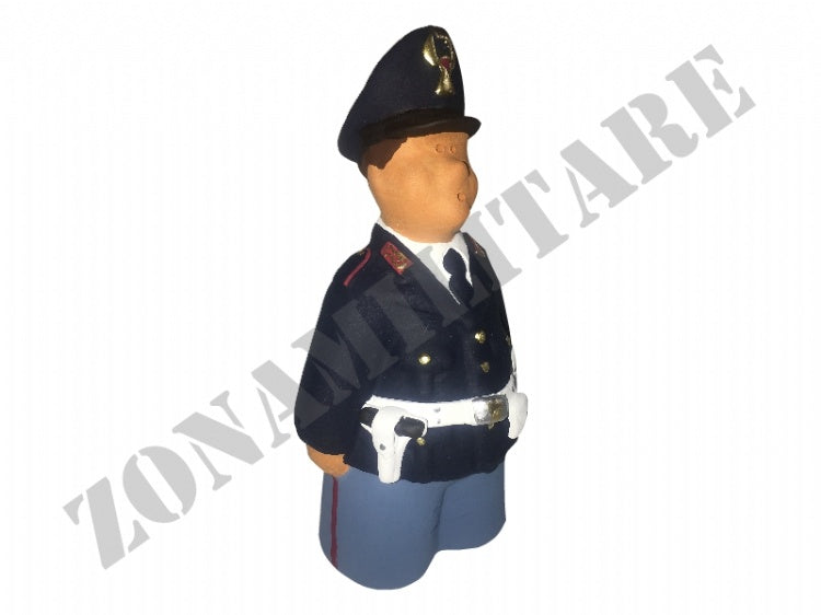Statuina Polizia In Terracotta Artigianale