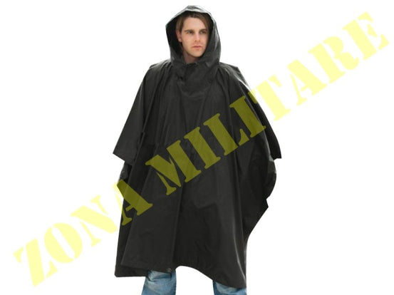 Poncho Anti Pioggia Us Colore Nero Rip-Stop