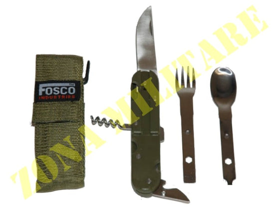 Kit Posate Fosco Da Campo Con Fodero In Cordura