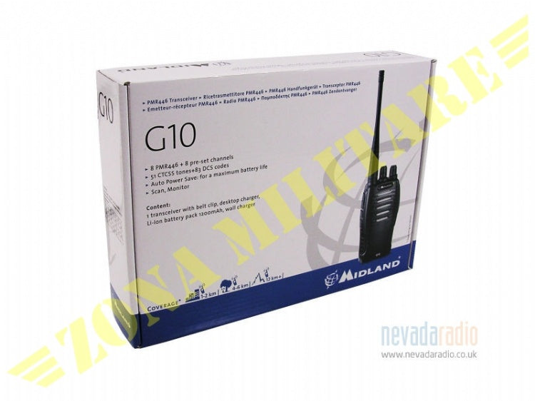 Radio Midland G10 Pmr446 Con Carica Batterie