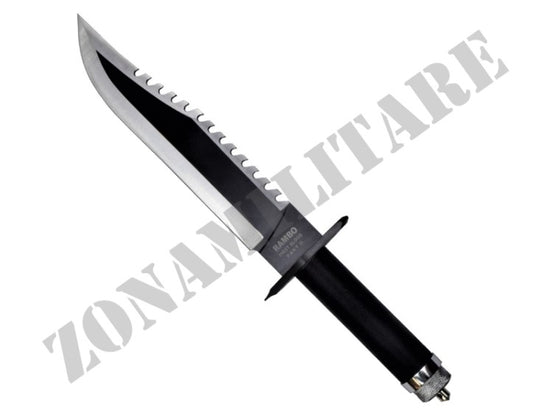 COLTELLO DA CACCIA RAMBO II CON KIT DI SOPRAVVIVENZA NEL MANICO