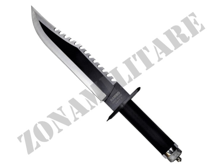 COLTELLO DA CACCIA RAMBO II CON KIT DI SOPRAVVIVENZA NEL MANICO