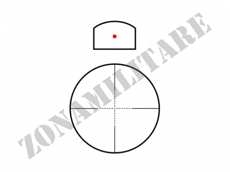 Mirino Rhino 4X32 Con Mirino Micro Red Dot Black Theta Optics