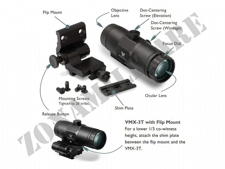 Magnifier 3X Vmx C/Built In Flip Up Vortex