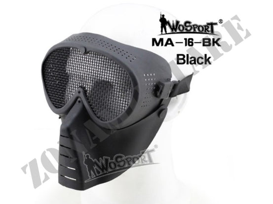 Maschera Protettiva Wosport Aviator A Rete Colore Black