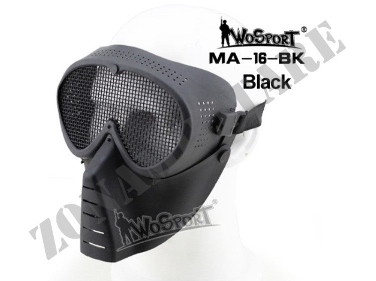 Maschera Protettiva Wosport Aviator A Rete Colore Black