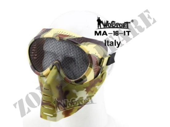 Maschera Protettiva Wosport Aviator A Rete Colore Camo