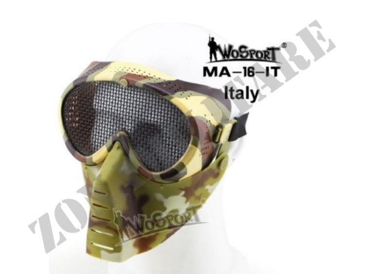 Maschera Protettiva Wosport Aviator A Rete Colore Camo