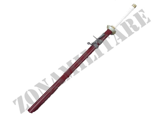 Katana Ornamentale Con Manico In Similpelle Bianco