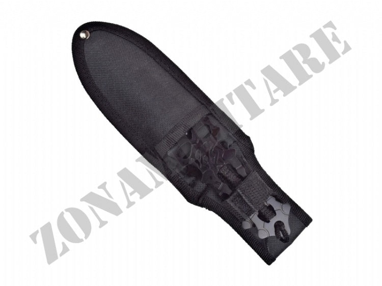 Set 3 Coltelli Da Lancio A Forma Teschio Con Fodero Nero Sck