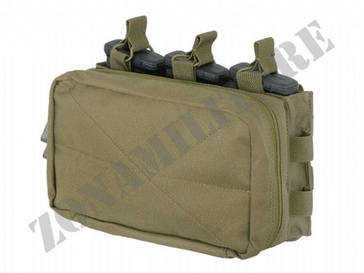 Molle Triple Rifle Mag/Gp Pouch Od Green 8 Fields