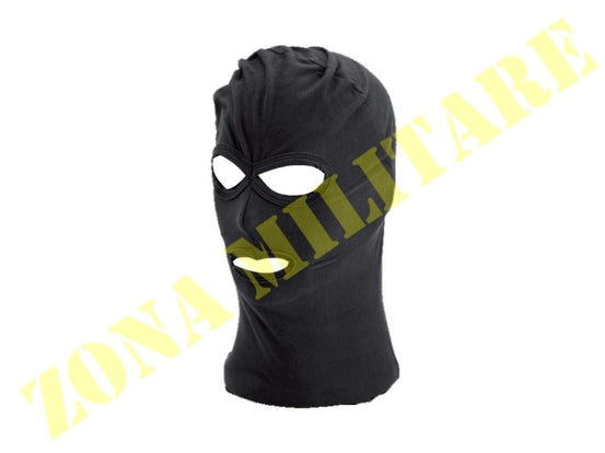 Passamontagna Nero Eumar Cotone A Tre Fori