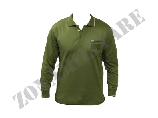 Polo Esercito Italiano Verde A Manica Lunga
