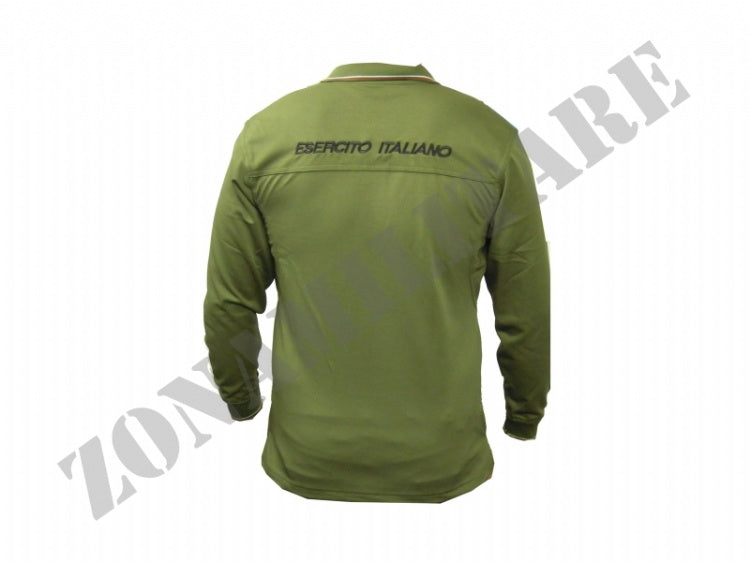 Polo Esercito Italiano Verde A Manica Lunga