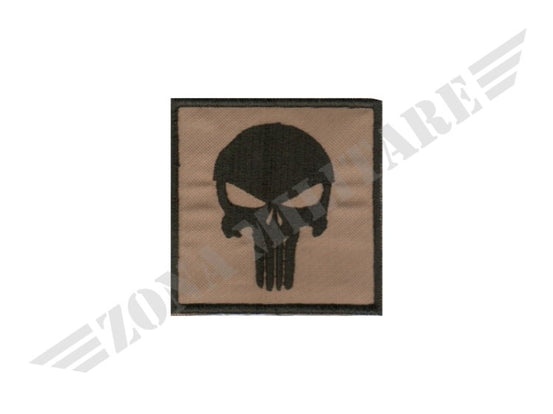 Patch Puniscer Sfondo Tan Ricamo Nero Piccola