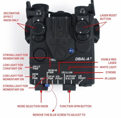TORCIA E LASER DBAL-A2 LASER BLU /IR COLORE NERO WADSN