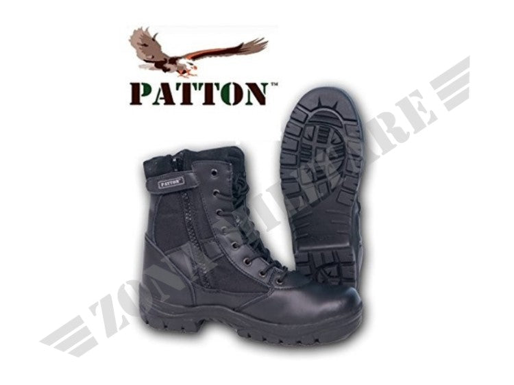 Anfibio In Pelle Con Zip Laterale Colore Nero