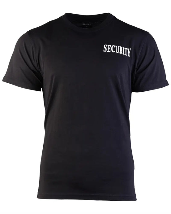 T-SHIRT NERA A MANICHE CORTE SECURITY MILTEC