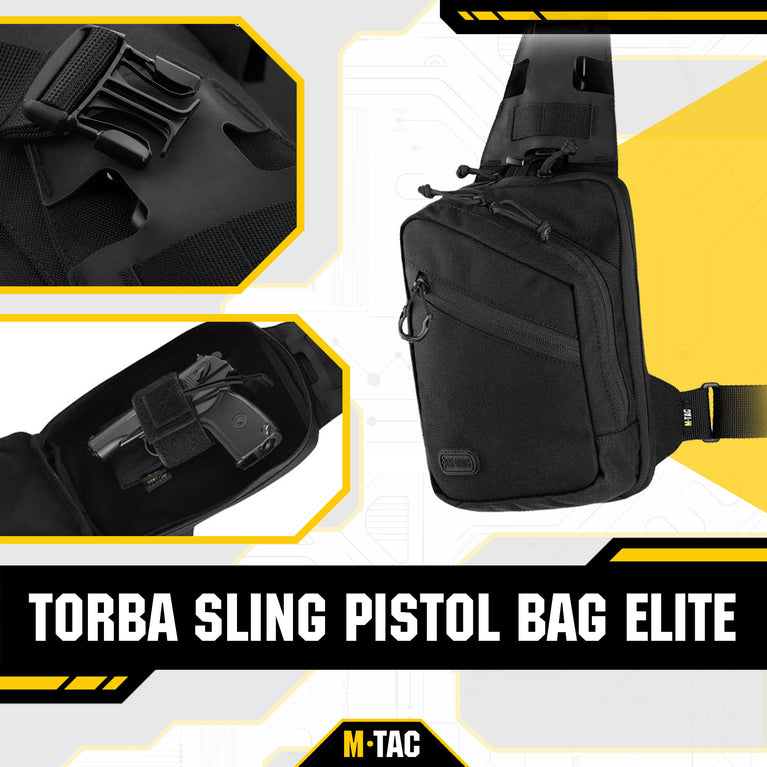 Marsupio Monospalla Sling Pistol Bag Elite NERO M-TAC