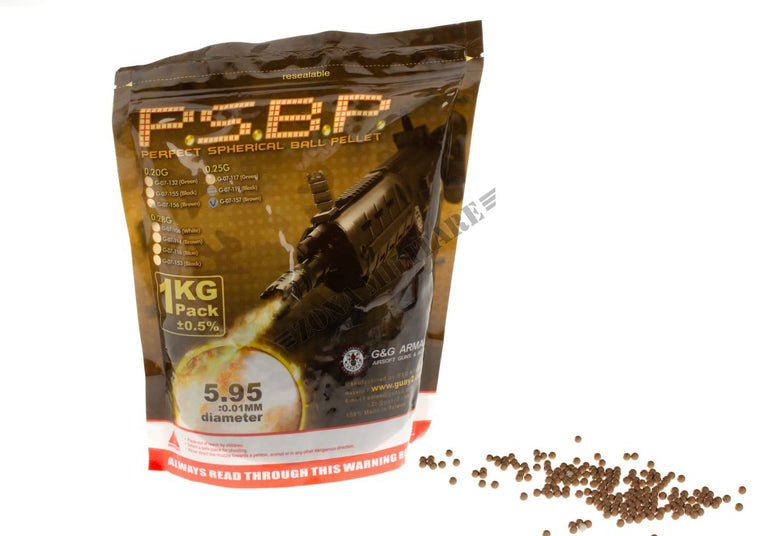 CONFEZIONE DA 4000 PALLINI MARRONI 0,25gr PERFECT G&G