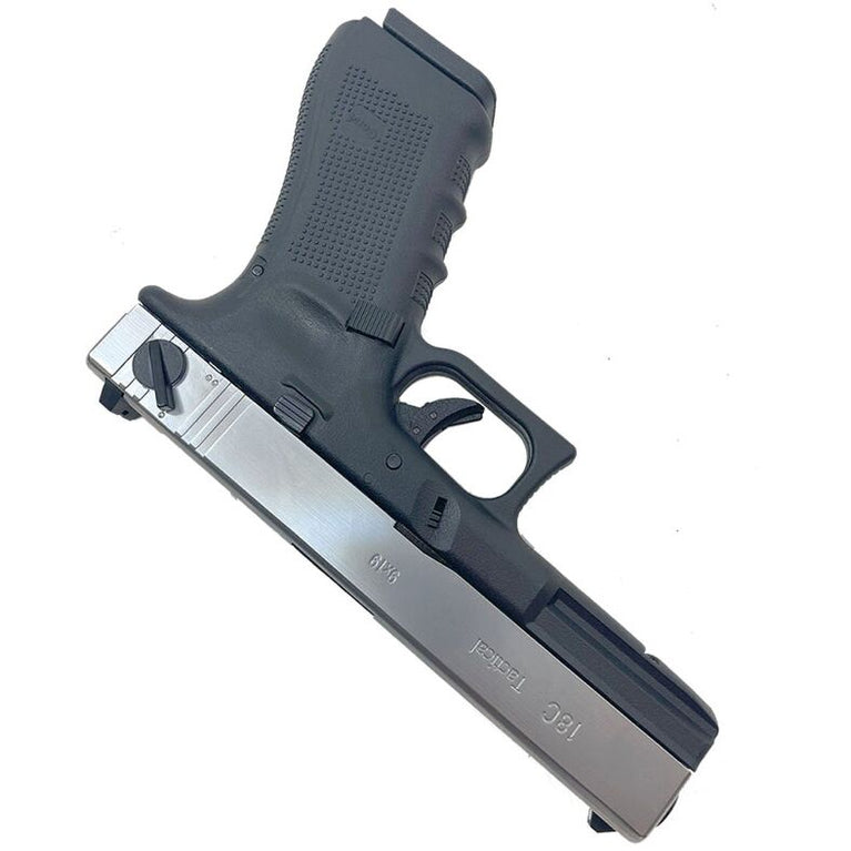 PISTOLA A GAS SCARRELLANTE G18 SILVER WE