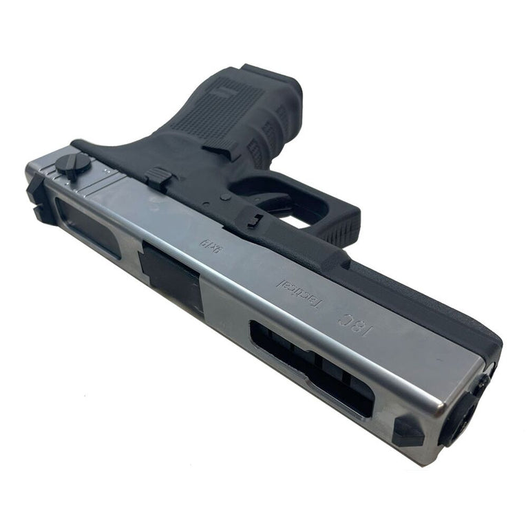 PISTOLA A GAS SCARRELLANTE G18 SILVER WE