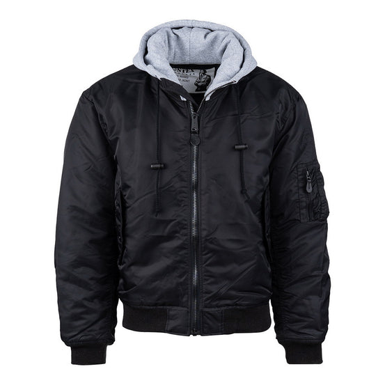 GIACCA BOMBER MA-1 CON CAPPUCCIO NERA FOSTEX