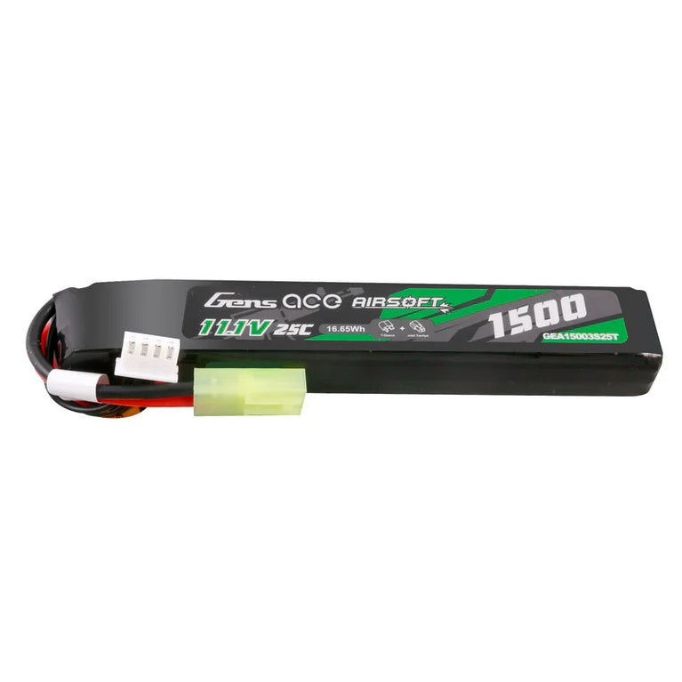 BATTERIA LI-PO 25C 1500mAh 3S1P 11.1V CON ATTACCO MINI-TAMIYA GENS ACE
