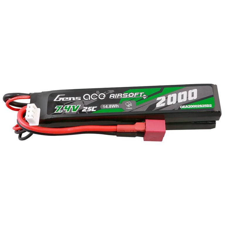 BATTERIA LI-PO 25C 2000mAh 2S2P 7.4V CON ATTACCO DEANS GENS ACE