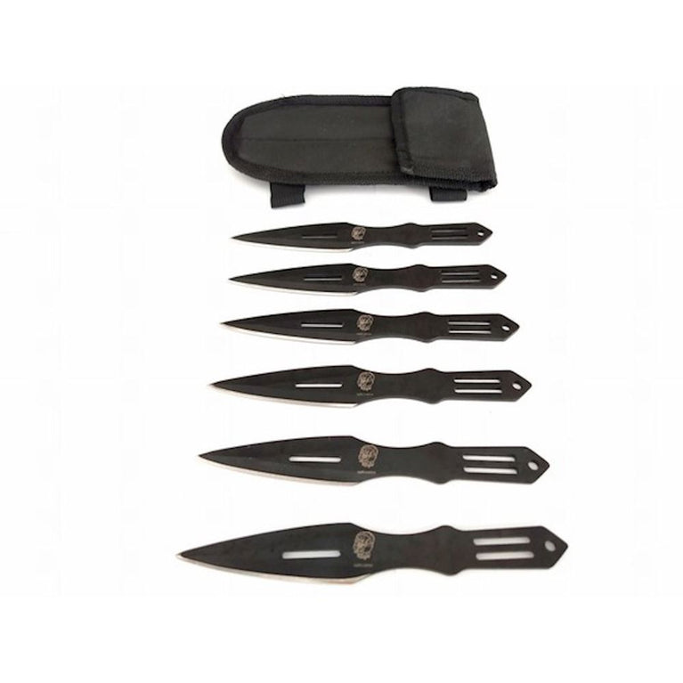 COLTELLI DA LANCIO SET DA 6 COLTELLI CON FODERO COLORE NERO ALBAINOX