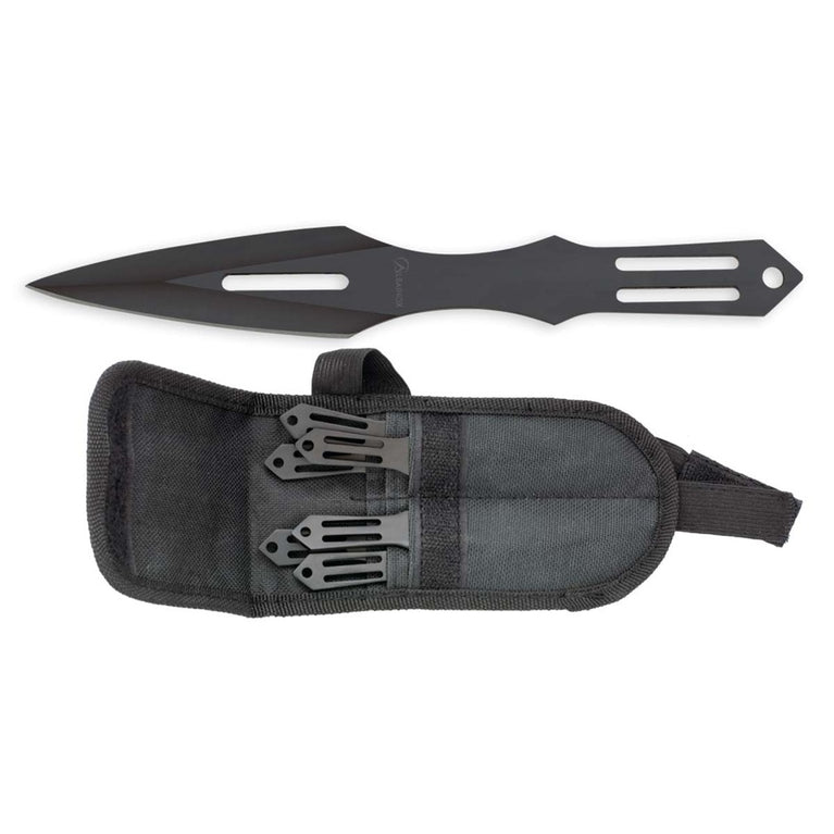 COLTELLI DA LANCIO SET DA 6 COLTELLI CON FODERO COLORE NERO ALBAINOX