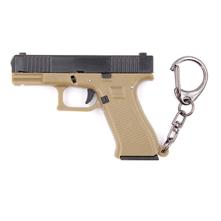PORTACHIAVE A FORMA DI PISTOLA G19 NERA/TAN DA 6,5CM BLOOD HERITAGE