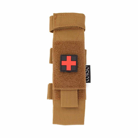 TASCA PORTA TOURNIQUET/FORBICI TAN CON ATTACCO MOLLE CORSO