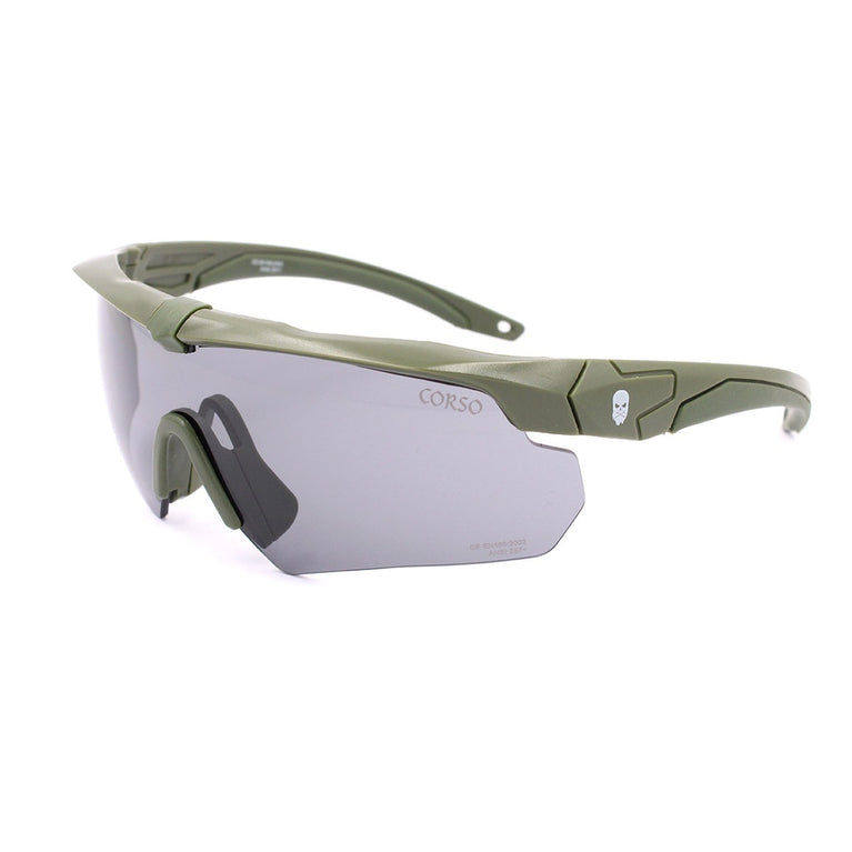 OCCHIALI CON TRE LENTI INTERCAMBIABILI REVENGE GUNNER OD GREEN CORSO